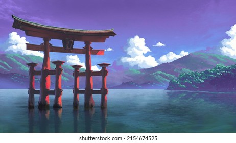 930 厳島神社 イラスト Images Stock Photos Vectors Shutterstock