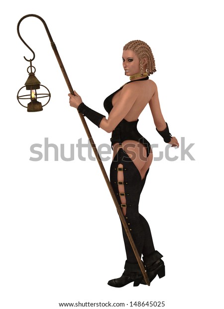 Fantasy Rendered Images Woman Skimpy Black Stock Image Download Now