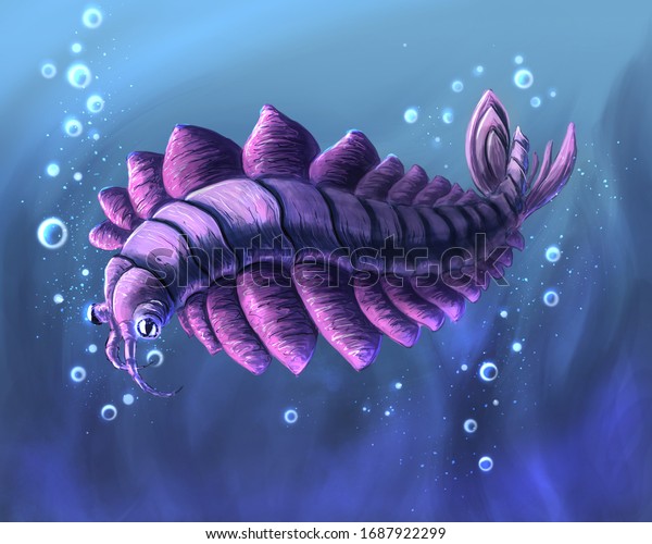 幻想的な海の生き物のデジタルイラスト のイラスト素材