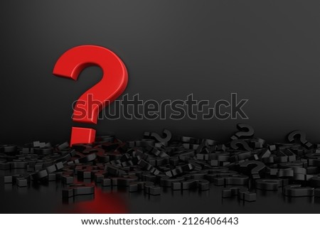FAQ banner design. Question mark sign. 3D rendering.