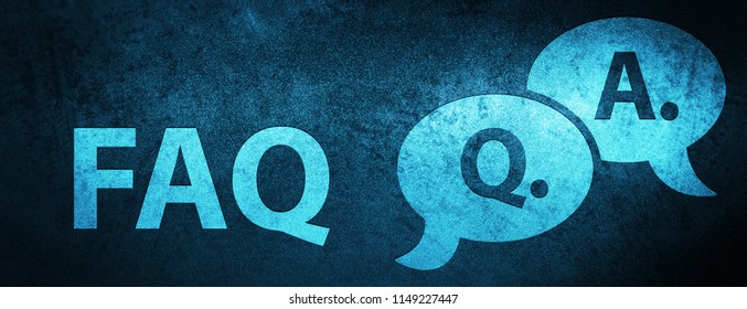 Faq (question Answer Bubble Icon) Isolated On Special Blue Banner Background Abstract Illustration