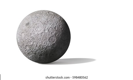 far side of the Moon isolated on white background (3d illustration, elements of this image are furnished by NASA) 