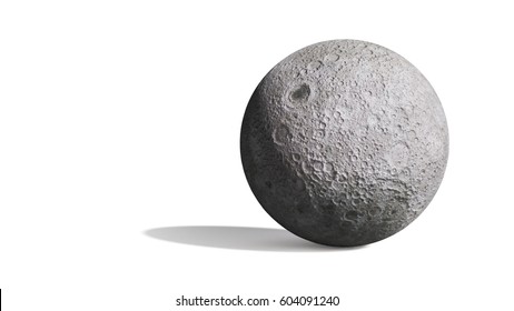 far side of the Moon isolated on white background (3d render, elements of this image are furnished by NASA)