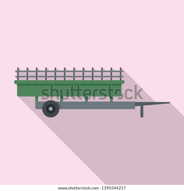 Farm harvester trailer icon. Flat\
illustration of farm harvester trailer icon for web\
design