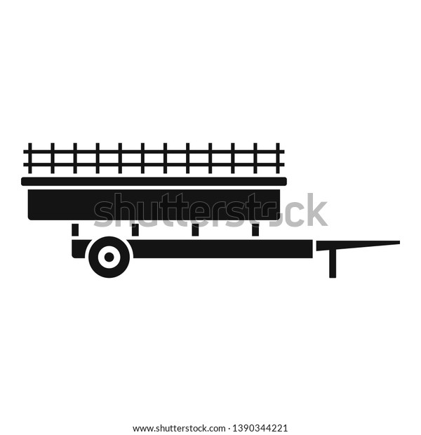 Farm harvester trailer icon. Simple\
illustration of farm harvester trailer icon for web design isolated\
on white background