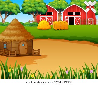 Cartoon Farm Color Book Children Vector Stock Vector (Royalty Free ...