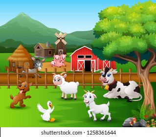 Similar Images, Stock Photos & Vectors of Children and farm animals on ...