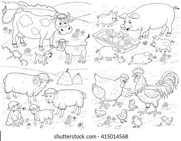Farm Small Set Cute Farm Animals Stock Illustration 415014568 | Shutterstock