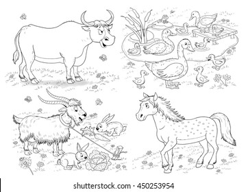 Farm Small Set Cute Farm Animals Stock Illustration 450253954 | Shutterstock