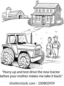 The Farmer And His Son Want To Buy A New Tractor But Cannot Afford It.