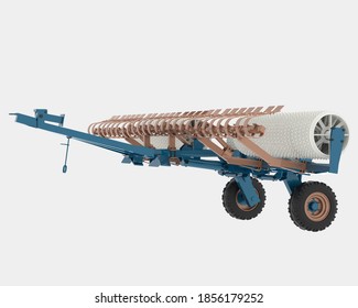 Farming tool for tractor  isolated on grey background. 3d rendering - illustration