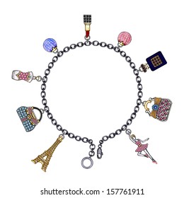 Fashion charm bracelet jewelry  Hand drawing   painting paper 