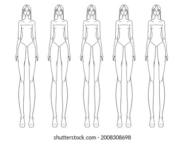 Fashion Figure Template 1 Basic Feminine Stock Illustration 2008308698