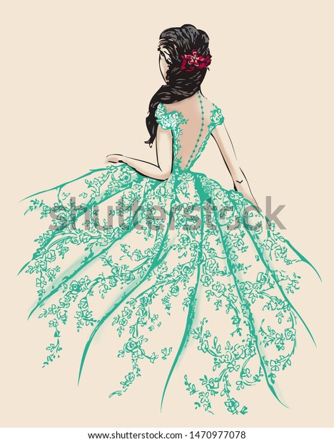 fashion drawing gown