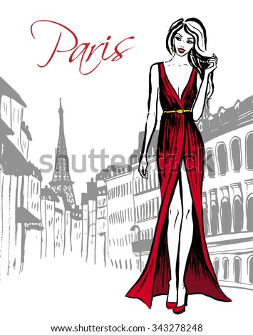 Red Evening Dresses Clip Art