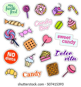 Fashion Patch Badges Candy Set Stickers Stock Vector (Royalty Free ...