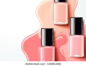 Fashion pink nail lacquer product in flat lay angle, 3d illustration - Powered by Shutterstock