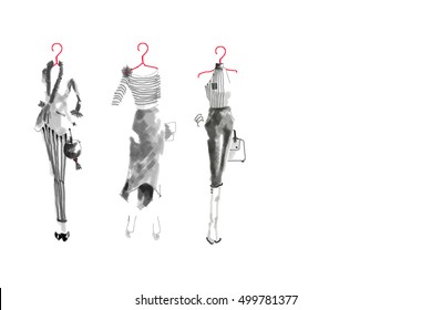 Pencil Sketches Dress Designs Images Stock Photos Vectors