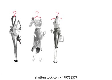 Pencil Sketches Dress Designs High Res Stock Images Shutterstock