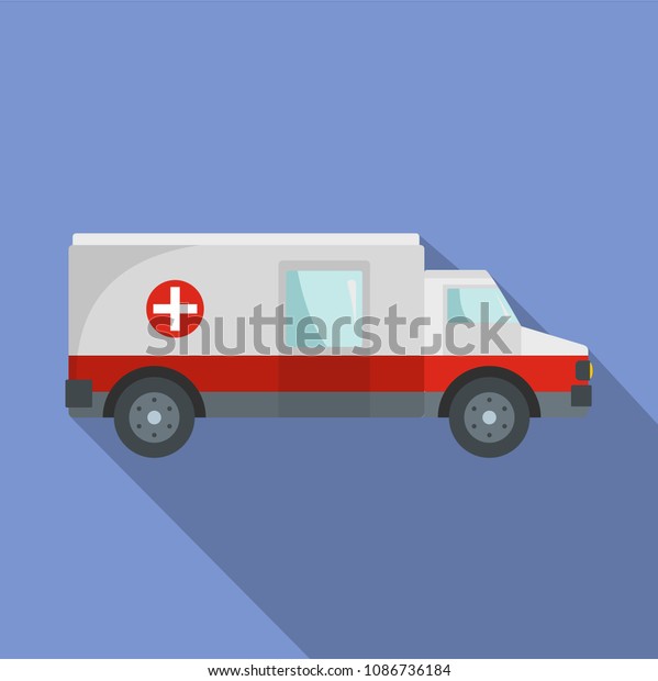 Fast ambulance icon. Flat illustration of fast\
ambulance icon for\
web