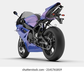 Fast bike isolated on background. 3d rendering - illustration