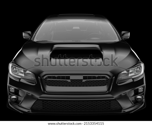 Fast car isolated on background. 3d\
rendering -\
illustration