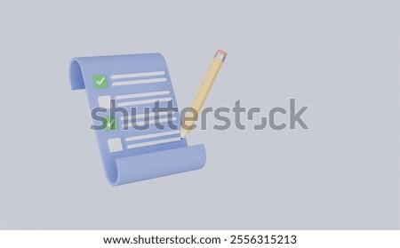 Fast checklist work project plan, Clipboard and pencil, clipboard task management todo checklist concept