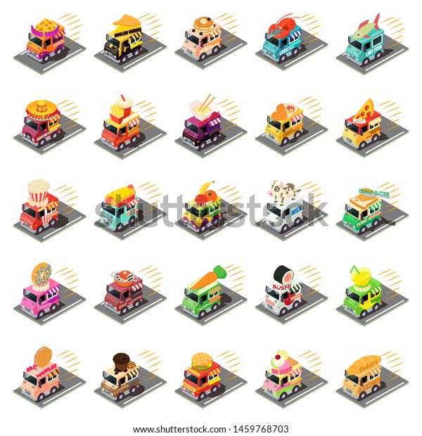 Fast delivery icons set.\
Isometric set of 25 fast delivery icons for web isolated on white\
background