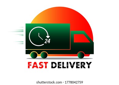 Just Time Truck Clock Composition Modern Stock Vector (Royalty Free ...