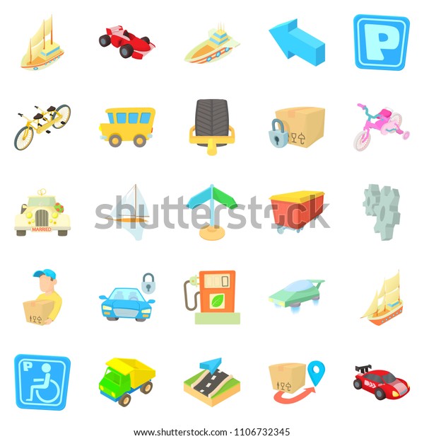 Fast driving icons set.\
Isometric set of 25 fast driving icons for web isolated on white\
background