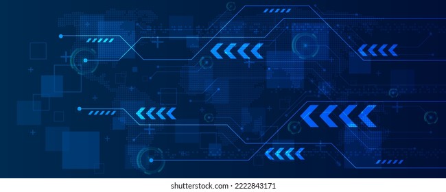 Fast and efficient communication data transfer concept technology background image on blue background
