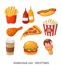 Fast Food Cartoon French Fries Ketchup Stock Illustration 2013772601 ...