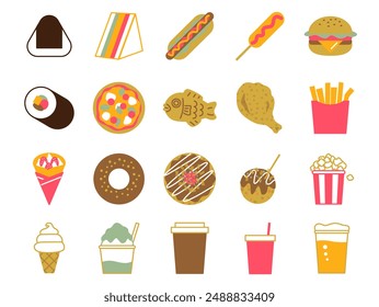 Fast food icon set in color - Powered by Shutterstock