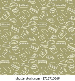 Fast Food Wrapping Paper Burger Illustration Stock Vector (Royalty Free ...