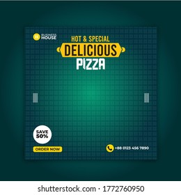 Fast Food Pizza Banner Design Social Media Post