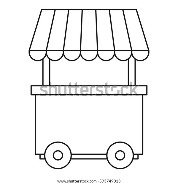 Fast food trolley wheel icon. Outline\
illustration of fast food trolley wheel  icon for\
web