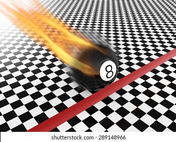 Fast Moving Eight Ball To Finish Line