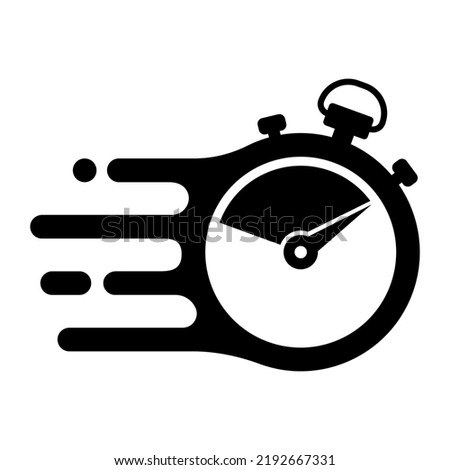 Fast time or Fast stopwatch icon. Speedometer or speed illustration