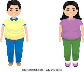 Fat Boys Girls Same Age Stock Illustration 2202494845 | Shutterstock