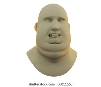 fat guy sad emotion bust isolated over white