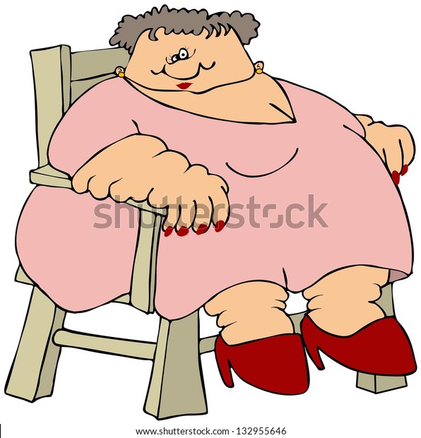 Fat Lady Stock Illustration 132955646