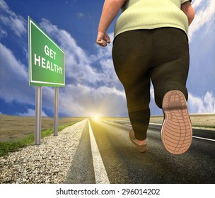 Fat man running 
