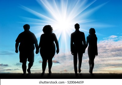 Fat Woman Young Thin Couple Standing Stock Illustration 540407974 ...