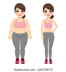 Fat Woman Before Slim After Doing Stock Illustration 1267278772 ...