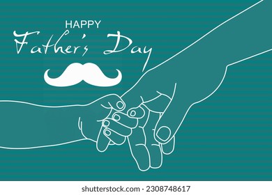 Father's Day. The child holds the father's hand close up. - Powered by Shutterstock