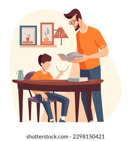 Father's Day Flat Illustration, Vector Illustration, Character Design, Father, Fatherhood, Son - Powered by Shutterstock