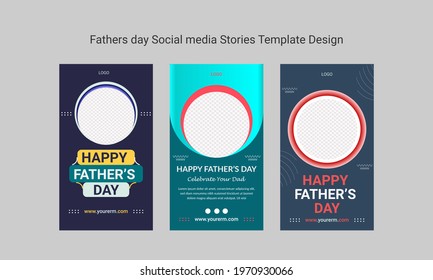  Fathers Day Social Media Stories Or Banner Template Design. Design For Social Media Timeline.  Editable Template For Social Networks Stories. Digital Marketing Online Poster Design