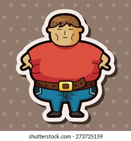 Fatty Cartoon Sticker Icon Stock Illustration 273725159 | Shutterstock