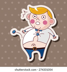 Fatty Cartoon Sticker Icon Stock Illustration 274331054