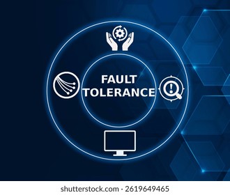 fault tolerance tech concept.A system's ability to continue operating despite failures or errors.